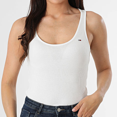 Tommy Jeans - Débardeur Femme Soft Rib 0917 Blanc