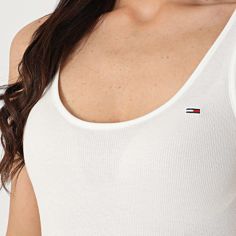 Tommy Jeans - Débardeur Femme Soft Rib 0917 Blanc