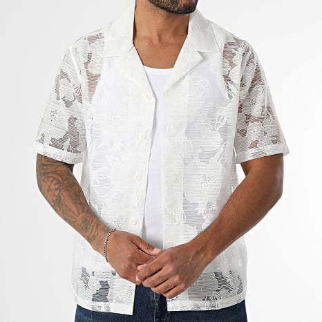 Uniplay - Chemise Manches Courtes 813 Blanc Floral