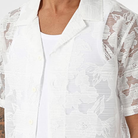 Uniplay - Chemise Manches Courtes 813 Blanc Floral