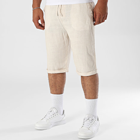 Paname Brothers - Pantalones cortos de lino Bali Beige Heather