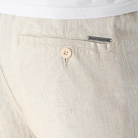 Paname Brothers - Pantalones cortos de lino Bali Beige Heather