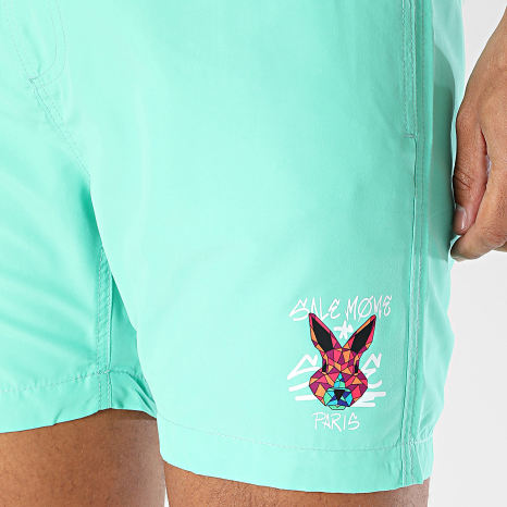 Sale Môme Paris - Short De Bain Geomedrips Lapin Vert Pastel