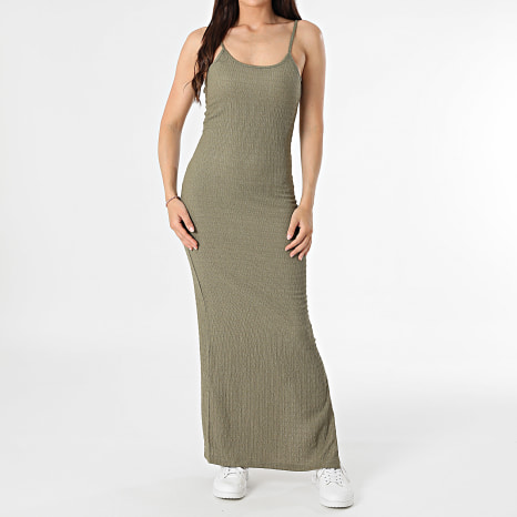 Only - Dames Lange Tank Jurk Udino Khaki Groen
