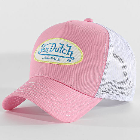 Von Dutch - Casquette Trucker Origi Rose Blanc