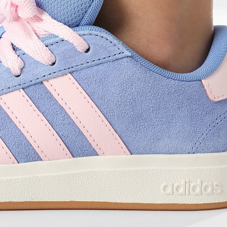 Adidas Performance - Grand Court 00s K JR2228 Azul Fusion Rosa Claro Core Blanco Zapatillas Mujer