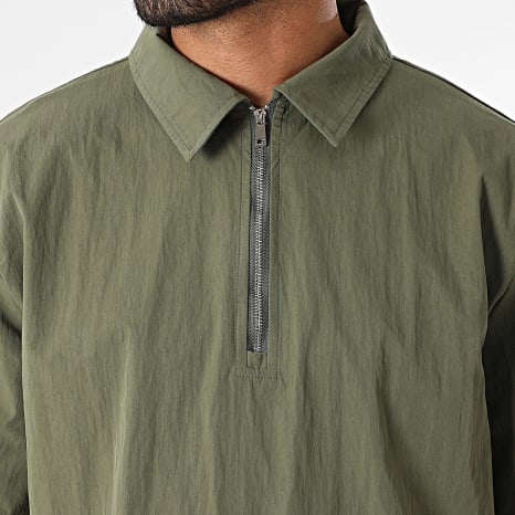 MTX - Ensemble Polo Manches Courtes Col Zippé Et Short 041 Vert Kaki