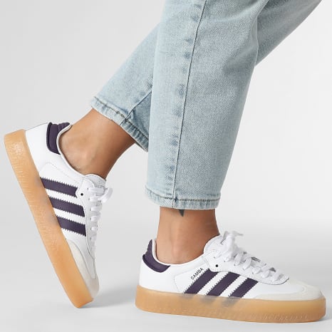 Adidas Originals - Mujer Zapatillas Sambae W JS3941 Calzado Blanco Off White Aurora Plum