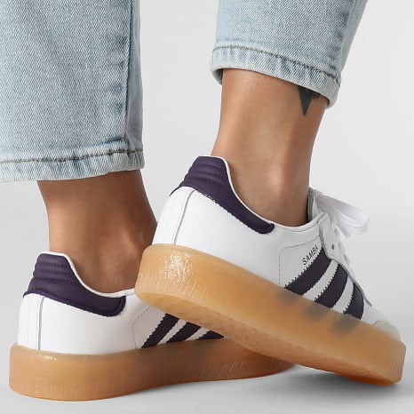 Adidas Originals - Mujer Zapatillas Sambae W JS3941 Calzado Blanco Off White Aurora Plum