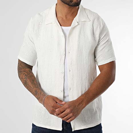 KZR - Chemise Manches Courtes Brodé 226 Blanc