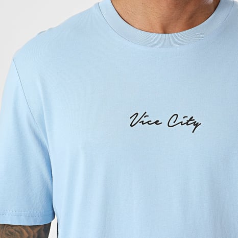 Luxury Lovers - Camiseta oversize grande Vice City 2 azul claro