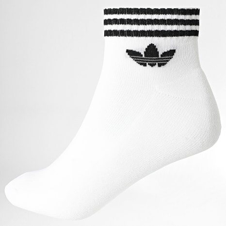 Adidas Originals - Lot De 3 Paires De Chaussettes 3 Stripes Ankle JV7437 Noir Gris Blanc