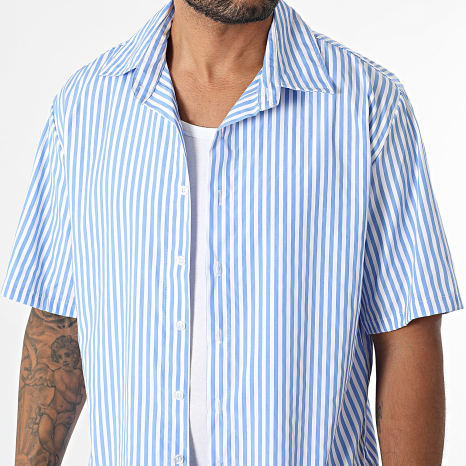 Uniplay - Chemise Manches Courtes A Rayures 499 Bleu Blanc