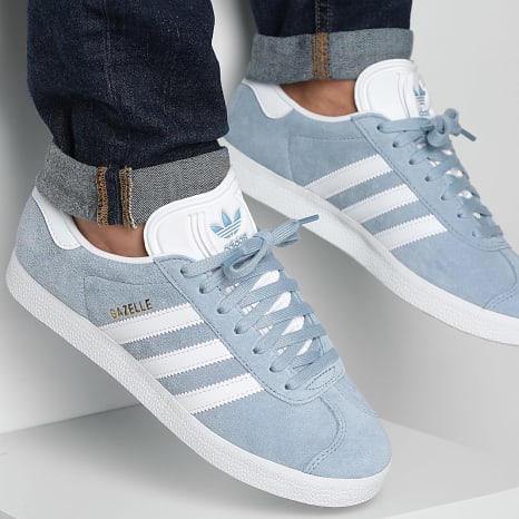 Adidas Originals - Zapatillas Gazelle JR6283 Tactile Blue Footwear White Gold Metallic
