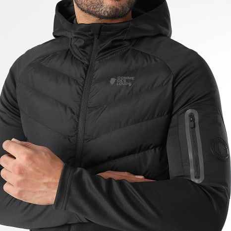 Comme Des Loups - Turbo Hooded Zip Jacket and Jogging Pants Set Black Charcoal Grey