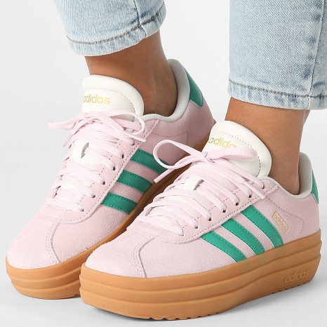 Adidas Sportswear - Baskets Femme VL Court Bold JP6916 Clear Pink Court Green Core White Adidas Sportswear - Baskets Femme VL Court Bold JP6916 Clear Pink Court Green Core White