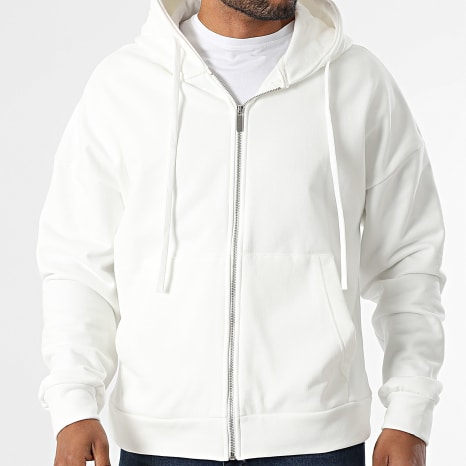 ADJ - Sweat Capuche Zippé Oversize 035 Blanc