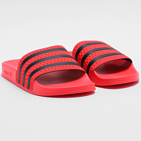 Adidas Originals - Zapatillas Adilette JR3619 Rojo Negro Adidas Originals - Zapatillas Adilette JR3619 Rojo Negro