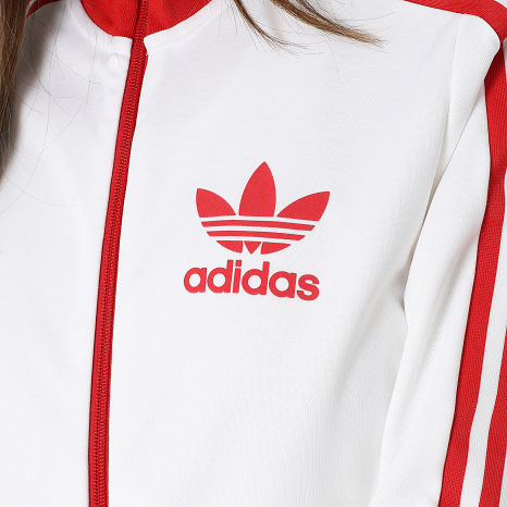 Adidas Originals - Veste Zippée Femme Classic JX7849 Blanc Rouge