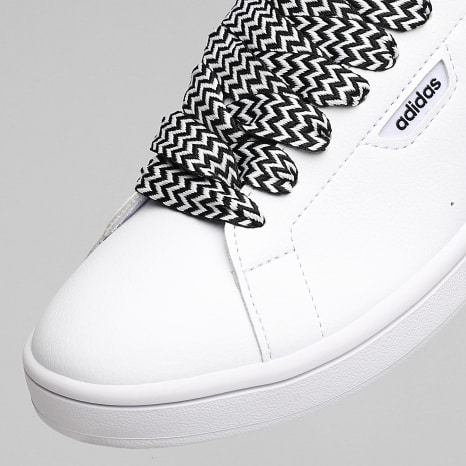 Adidas Sportswear - Baskets Iconic Lifestyle White Black x Superlaced Gros Lacet Blanc Noir