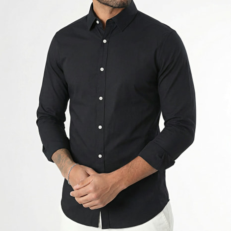 Classic Series - Chemise Manches Longues Poplin 0007 Noir