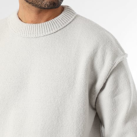 LBO - Premium Zachte 2078 Sweater met Ronde Hals Lichtgrijs