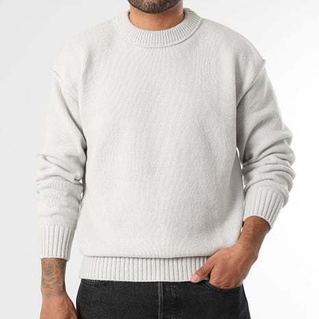 LBO - Premium Zachte 2078 Sweater met Ronde Hals Lichtgrijs