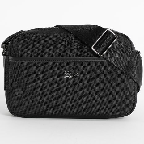Lacoste - Bolso Logo Cocodrilo Metal Negro
