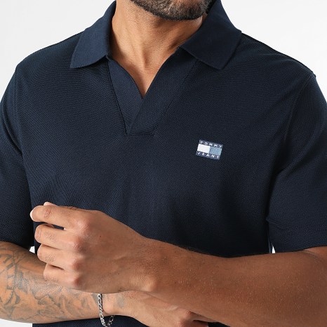 Tommy Jeans - Polo Manches Courtes Skipper Collar 1657 Bleu Marine