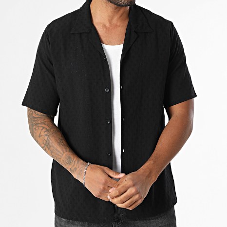 KZR - Chemise Manches Courtes Brodée 235 Noir