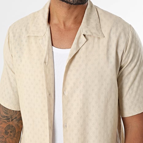 KZR - Chemise Manches Courtes Brodée 235 Beige