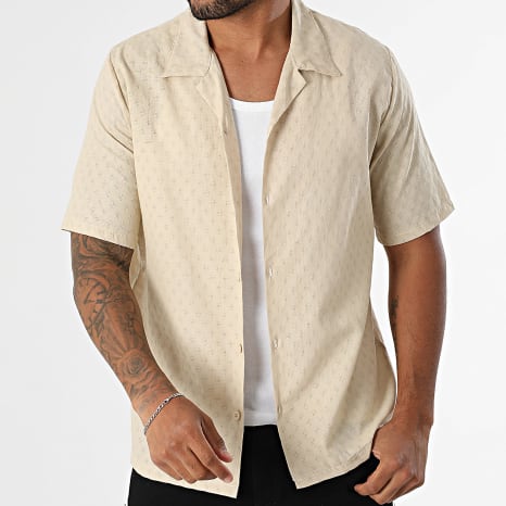 KZR - Chemise Manches Courtes Brodée 235 Beige
