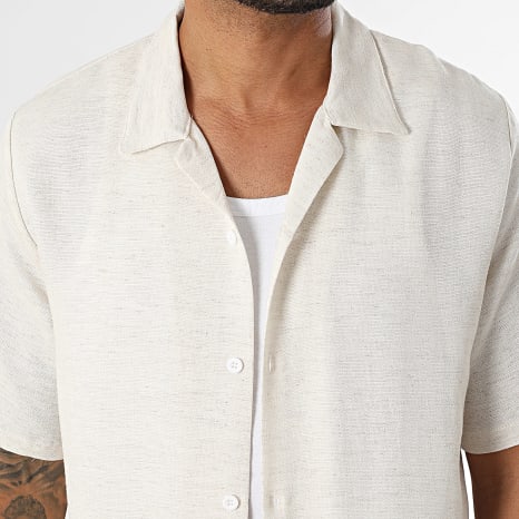 KZR - Chemise Manches Courtes 222 Beige Clair Chiné