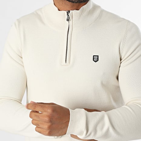Teddy Smith - Marty 2 Beige Zip Neck Sweater
