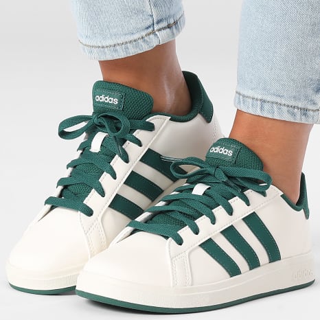 Adidas Performance - Grand Court 2.0 K JQ0704 Off White Core Green Core Black Zapatillas Mujer