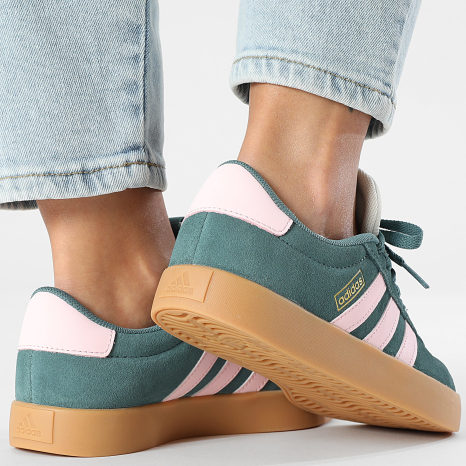Adidas Performance - Zapatillas VL Court 3.0 para mujer JR0955 Preloved Teal Clear Pink Gold Metallic