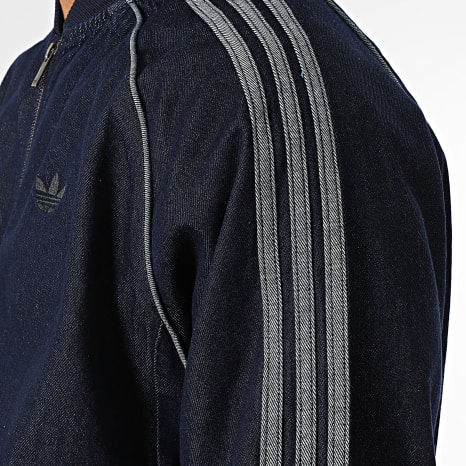Adidas Originals - Veste Jean Zippée A Bandes SST JX6461 Bleu Brut