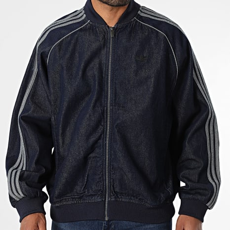 Adidas Originals - Veste Jean Zippée A Bandes SST JX6461 Bleu Brut