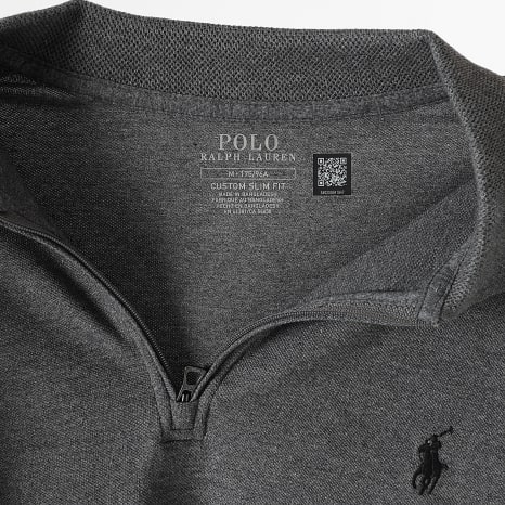 Polo Ralph Lauren - Polo Manches Courtes Slim Original Player Gris Anthracite Chiné
