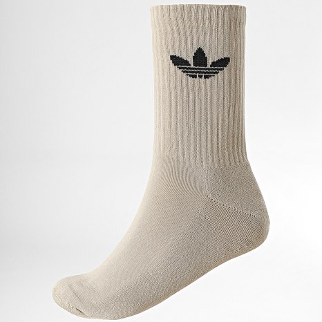 Adidas Originals - Lot de 6 Paires De Chaussettes Trefoil Crew JY2680 Vert Bleu Clair Noir Beige Gris