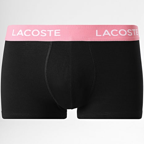 Lacoste - Lot De 5 Boxers Classic Noir Rouge Rose Orange Bleu Clair