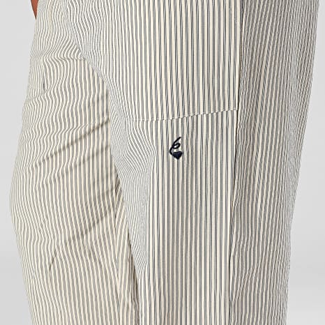 Sixth June - Pantalón Grande A Rayas 662 Beige Azul Marinho