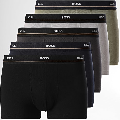 BOSS - Set van 5 Boxers 50531660 Zwart Grijs Groen Khaki Marine Blauw