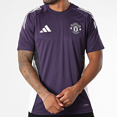 Adidas Sportswear - Maillot De Foot A Bandes Slim Manchester United Jersey JP3112 Violet Blanc