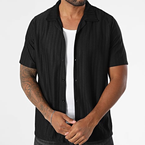 KZR - Chemise Manches Courtes Texturé 227 Noir