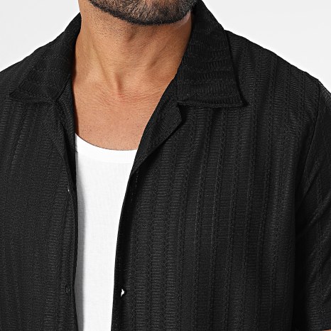 KZR - Chemise Manches Courtes Texturé 227 Noir