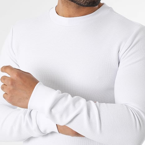 LBO - Sudadera Cuello Redondo Waffle 3921 Blanco