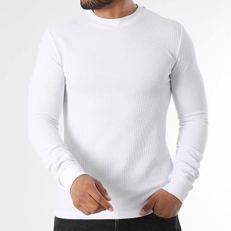 LBO - Sudadera Cuello Redondo Waffle 3921 Blanco