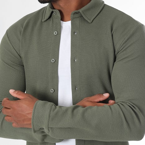 LBO - Conjunto Camisa Manga Larga Y Pantalón Chándal Waffle 3946 Verde Caqui