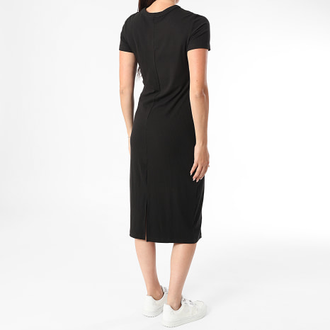 Tommy Jeans - Mujeres Bodycon Midi Tee Shirt Maxi Vestido 9721 Negro